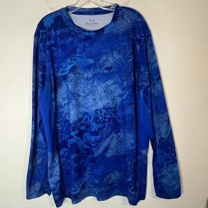 Realtree Wave Mens Fishing Shirt Blue Sz Large Long Sleeve Lightweight Gorpcore